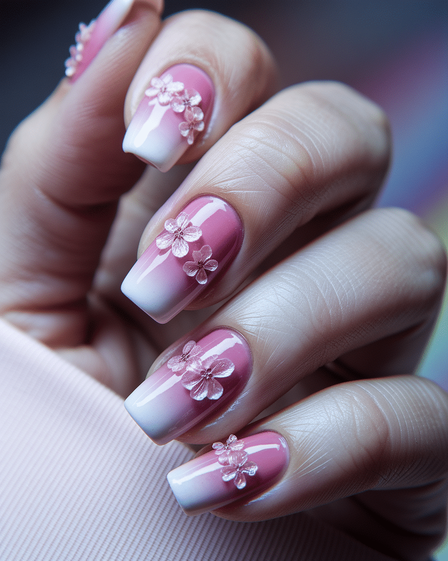 0015_2_a-close-up-photograph-of-a-hand-with-ele_53JWhed8Q_GQnJxXLyJI6Q_bR43sFFRRsucnRnlXrTD7g_cover Floral Nail Art Ideas That Make Pink Acrylics Perfect for Summer