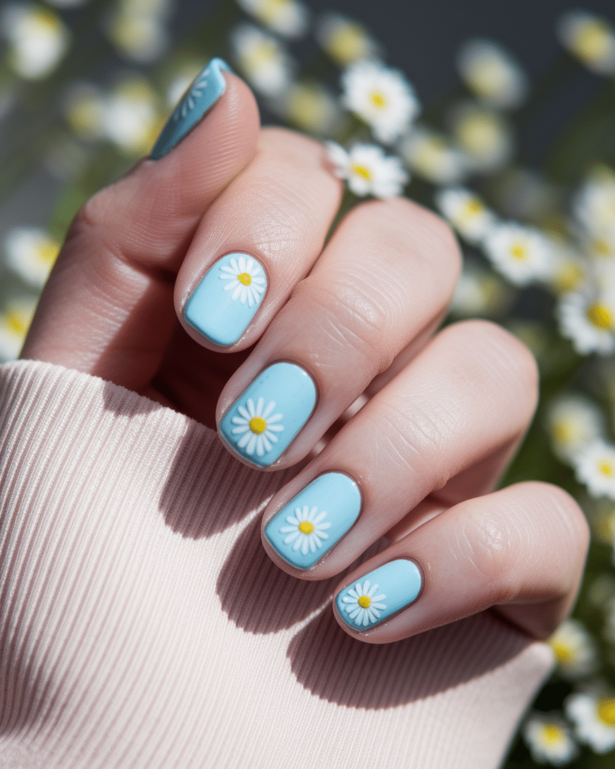 0016_3_a-close-up-photograph-captures-a-beautif_z9GGn2oOTrKHkl3OlOmsCw_iWcExVKHQza86KuPHRekmQ Discover the Beauty of Blue Flower Nail Designs with a Minimalist Twist