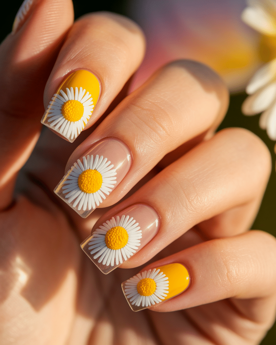 0017_1_close-up-of-a-hand-with-nails-painted-in_HISbhFgvT8CE3hfilHC1Bw_C3emPnK5QVec2Cb3Jz2pWA_cover Fresh Floral Nail Designs That Celebrate the Beauty of Daisies