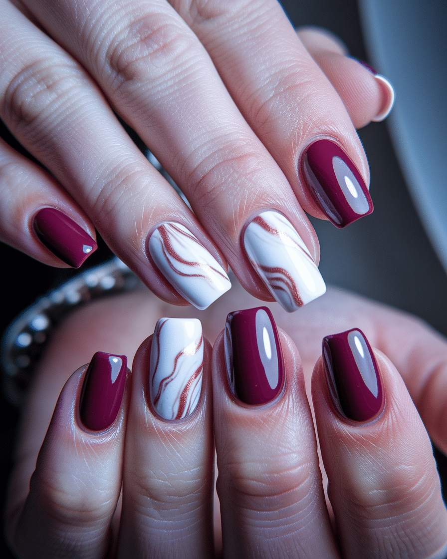 0017_2_a-close-up-photograph-captures-a-beautif_rFqmWDHKS6GTsWP2aF_0wQ_bKdcXDUIQe6pFeGeSOu7Vg Cozy Nail Trends for the Cold Season: Embracing Burgundy and White Winter Nails
