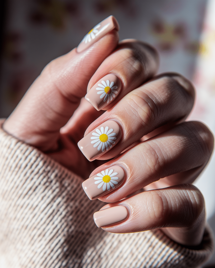 0018_3_a-close-up-photograph-of-a-beautiful-han_fOpSLBsGTlaEsMwbBncCIQ_j8dKDGt6TgqSSP8NEwOLHg_cover Fresh Floral Nail Designs That Celebrate the Beauty of Daisies
