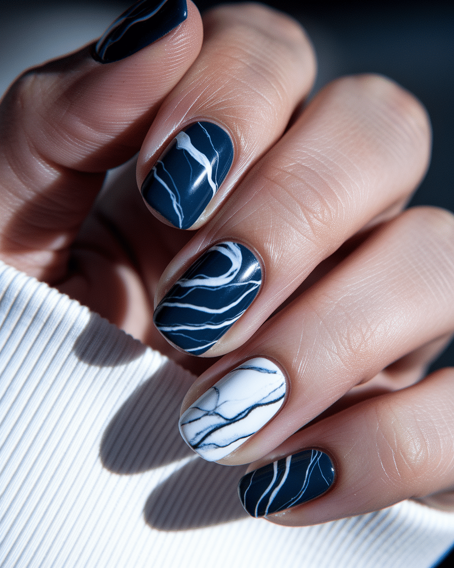 0019_2_a-close-up-photograph-captures-the-exqui_NcnXdMaPSr6_mBnIyhAeAQ_jUMSfEckREKawzQscrjIRw Elegant Winter Nail Designs with Blue and White Tones