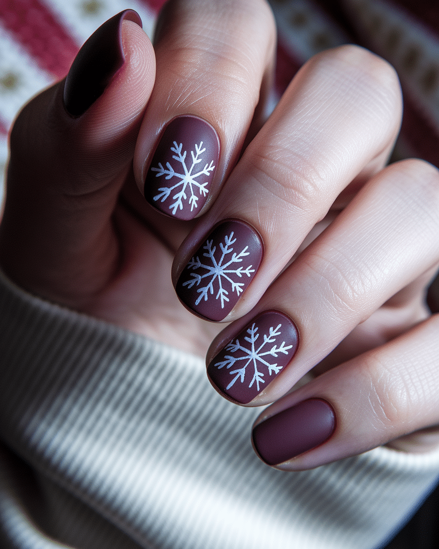 0020_3_a-close-up-photograph-of-a-beautifully-m_iqXdqP-uTuCSogDZyKsAXQ__EQWRMZdT9qvQWizBh5myw Cozy Nail Trends for the Cold Season: Embracing Burgundy and White Winter Nails