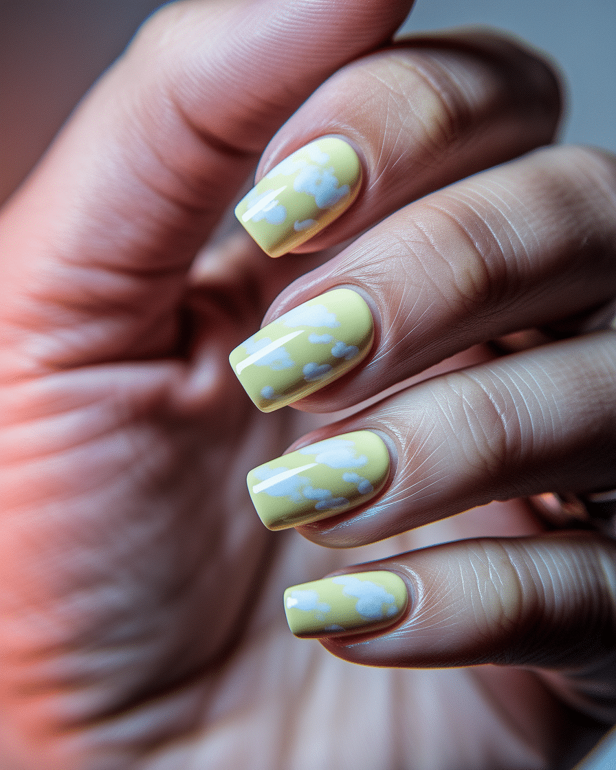 0001_3_a-close-up-photograph-captures-the-intri_RMXzX82-TMafLi59277wBQ_mpyDaXHqQoWRefSaC3jcAA Dreamy Pastel Nail Designs with Cloud Art for a Soft and Serene Look