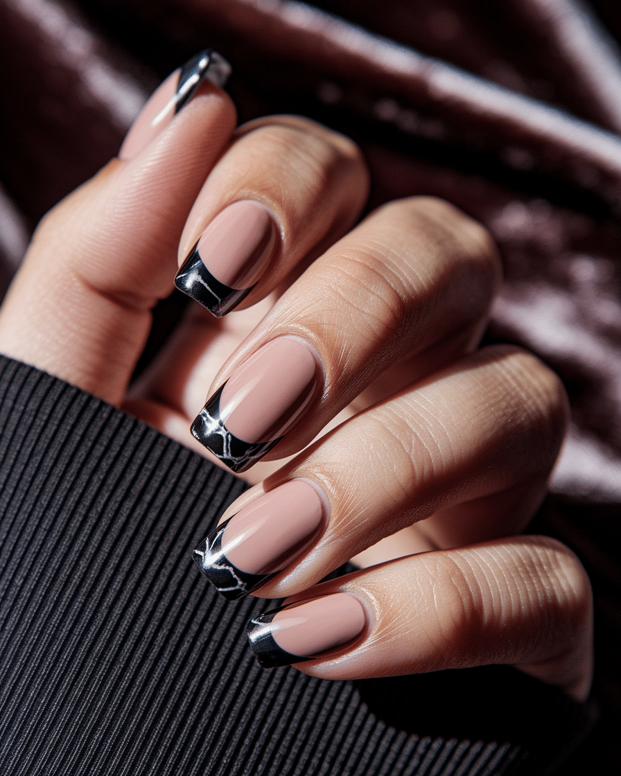 The Ultimate Guide to Black French Almond Nails for Fall