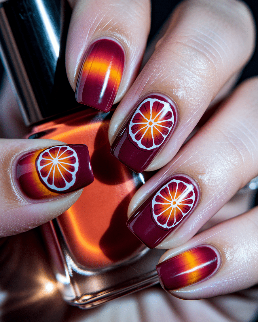 Bright and Zesty Nail Design Ideas Inspired by Citrus and Italian Charm