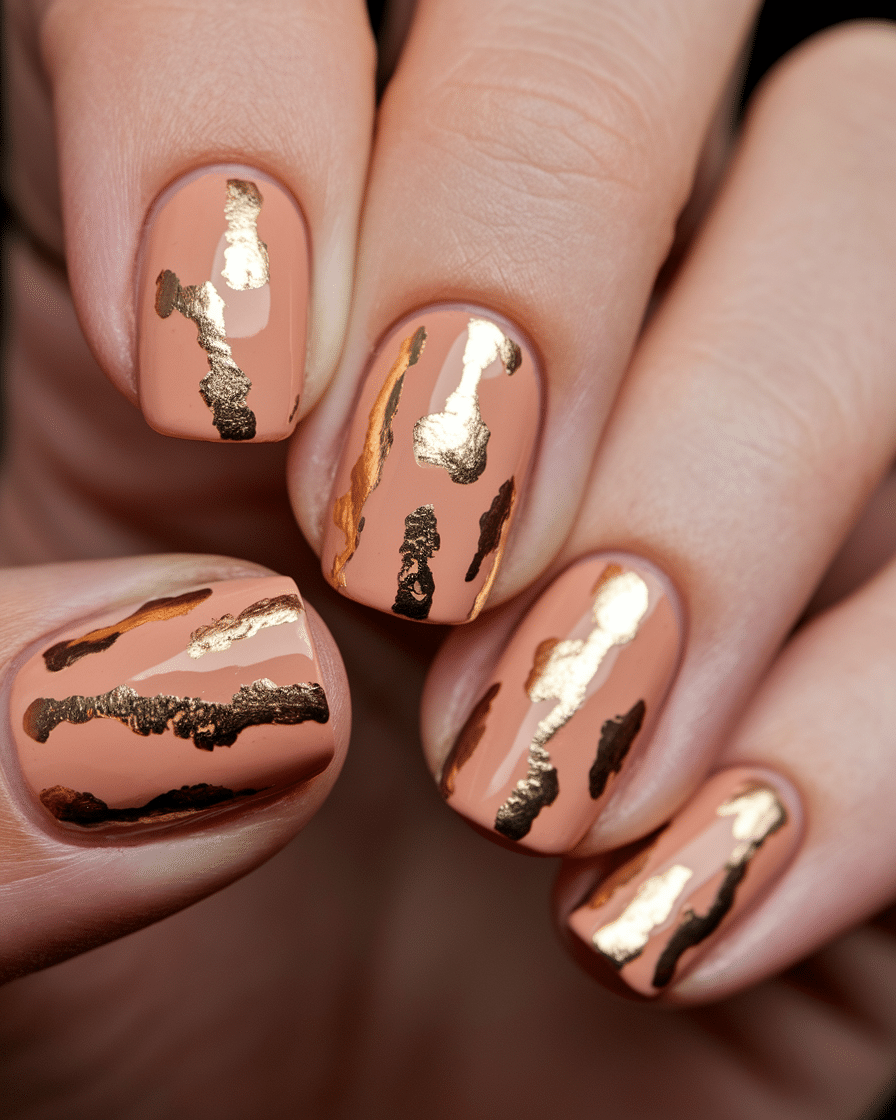 Elegant Nail Trends for a Timeless Look: Nude Designs with a Touch of Gold