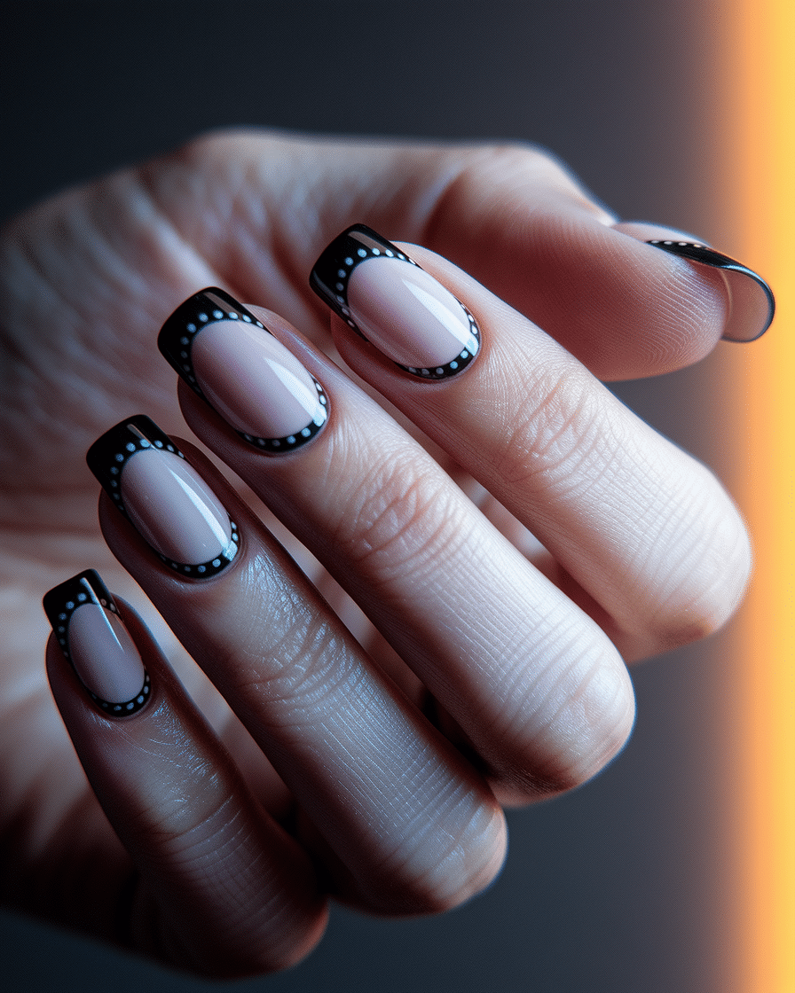 0002_2_a-close-up-photograph-captures-the-exqui_TYnothMtRguyer8IY0owSw_2CxPyq_GSU-uRWgMXRu-sw Elegant Black Nail Designs with Bows and Polka Dots for a Chic Look