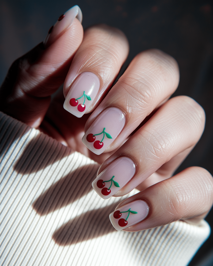 0002_3_a-close-up-photograph-of-a-hand-with-mil_oJrMyJjwR46NF2wbX8S-rg_XhgTpW0FRjSZUrkgZ9m77w Cute 3D Nail Designs with Cherry Art for a Sweet and Playful Look