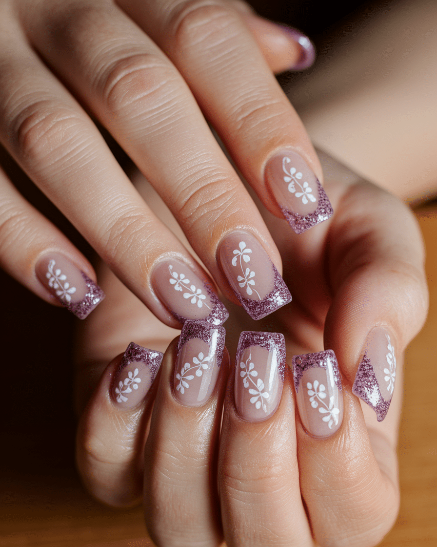0003_1_close-up-of-a-beautifully-manicured-hand_M_YJ2FOiRVCrPHY6qzWn5A_3Pjfm6Y4SbyVVcZEpBz8JA Elegant French Nail Designs with Floral and Purple Accents