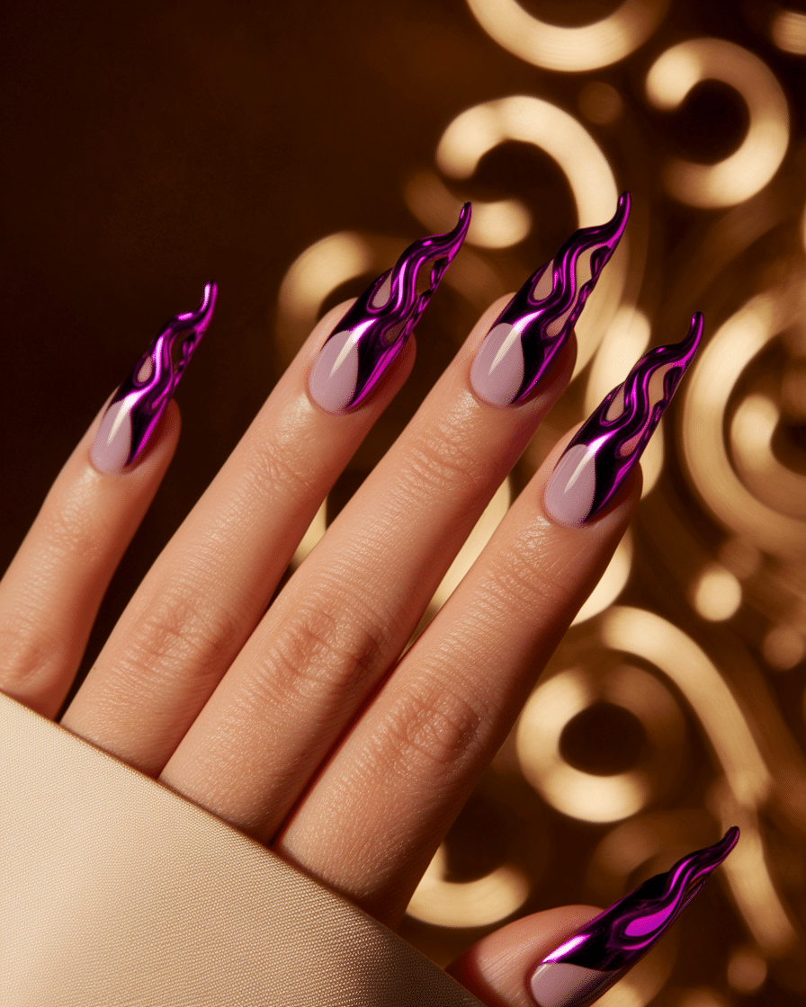 0003_1_in-a-close-up-photograph-a-hand-with-ele_Rl6UXHUiT0uHx0IYt92r4g_aXEnlYPESVWfSCbSyBa1Fg Bold and Trendy Flame Nail Designs That Will Set Your Look on Fire