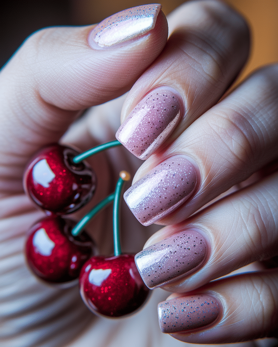 0003_2_a-close-up-photograph-captures-the-intri_k2UC1E2nRYGcfE8ZVqUGsA_sUgf-DryQEiAnlV1Mvh74A Cute 3D Nail Designs with Cherry Art for a Sweet and Playful Look