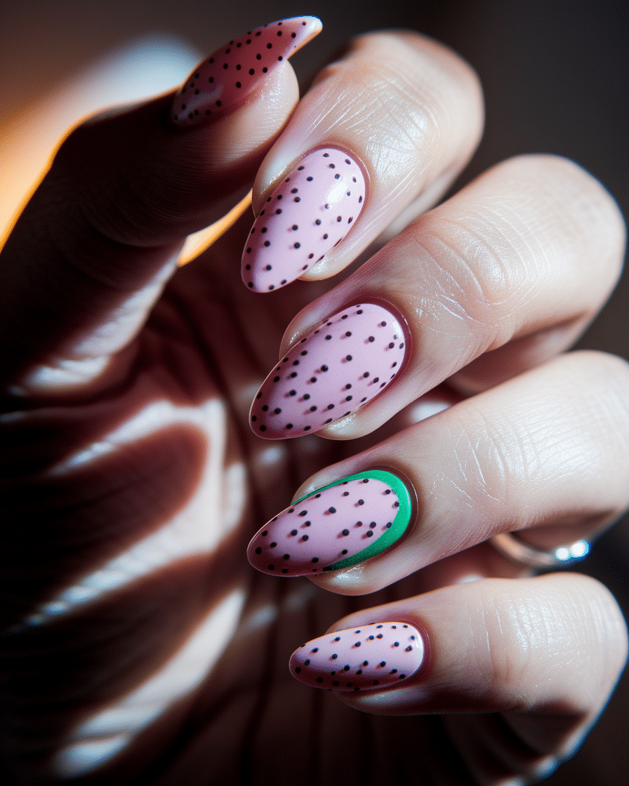 0003_2_a-close-up-photograph-of-a-hand-with-ele_8WSkfwejQFmpKr1NTRImag_jXyw4ZvpSLuhzKeGSCnr0Q Fresh Summer Nail Designs Inspired by Watermelon: Glossy, Playful, and Perfect for 2025