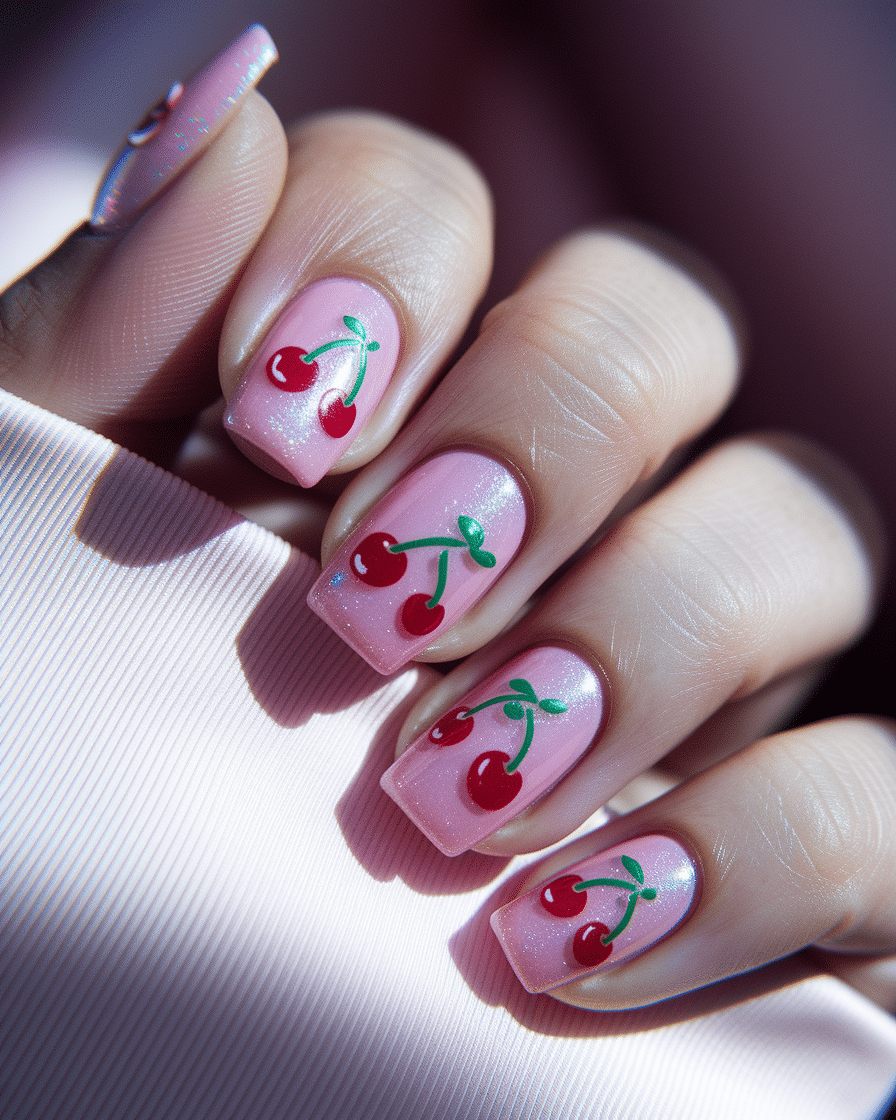 0003_3_a-close-up-photograph-captures-the-delic_sRbNUAgMSJWJS_KnPdvMWQ_CnkToVzHRty1GJcbSDURjQ Cherry Nail Designs with a 3D Twist: The Trend Everyone's Talking About
