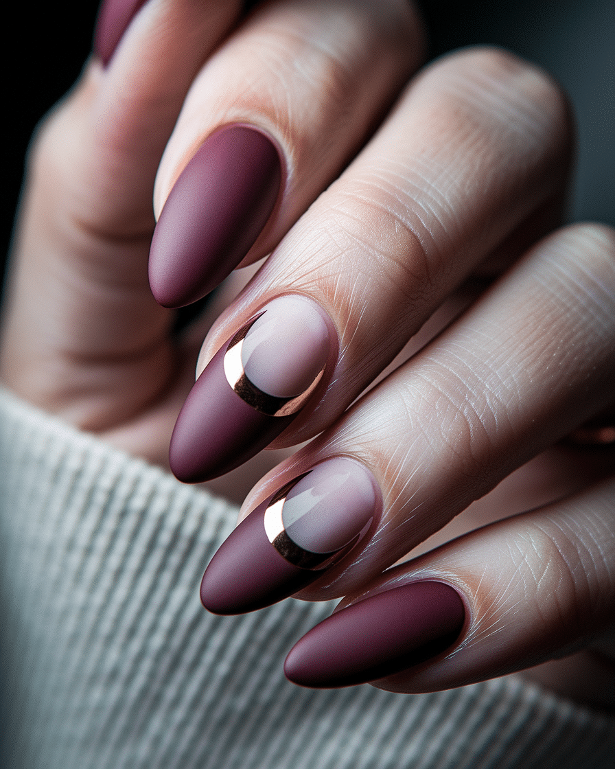 0003_3_a-close-up-photograph-captures-the-exqui_vekzf4Q1RSCf-SSx8kCO2g_i9u7n4-NRWG5XexveUex-A_cover Elegant Nail Styles for Every Season: Matte Burgundy Almond Nails You’ll Adore