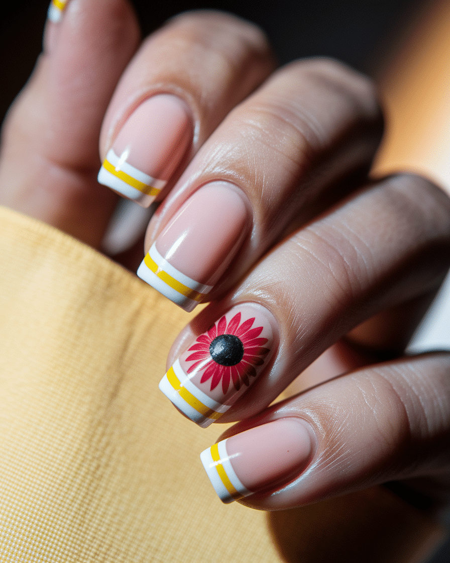 0003_3_a-close-up-photograph-captures-the-intri_Qq8kY7FiR6CytvTiDRFNuA_jGO2zC9yTQG2PzQICYg9aw Floral French Tips for Short Almond Nails: Elegant Yellow and Red Designs to Try