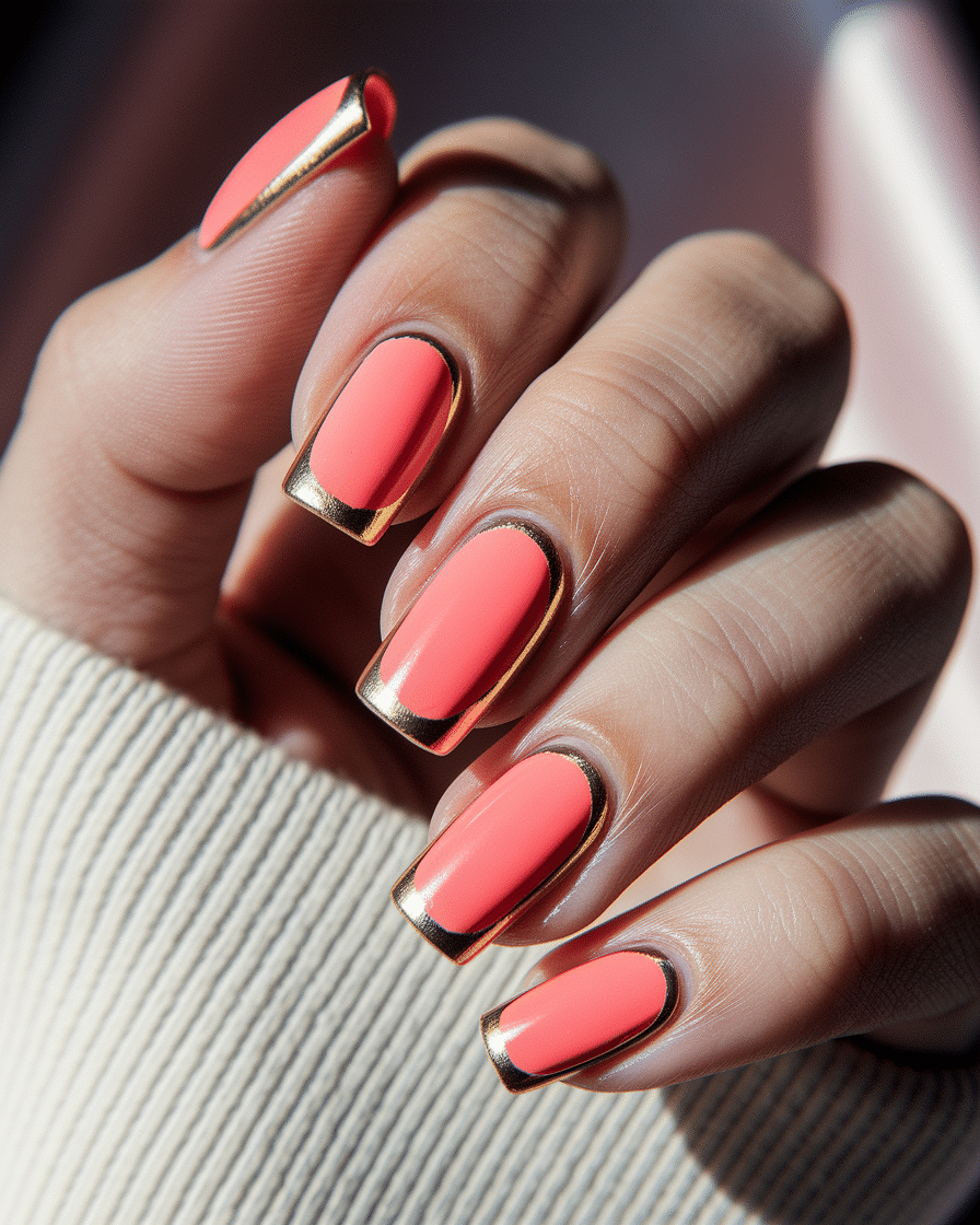 0003_3_a-close-up-photograph-of-a-hand-with-ele_h0Tuc-WbRUGRi0GQx1mv9w_y0jHtMPFRha5xS4hgNjbhA Elegant Nail Design Ideas with Coral and Gold Accents for a Luxurious Look