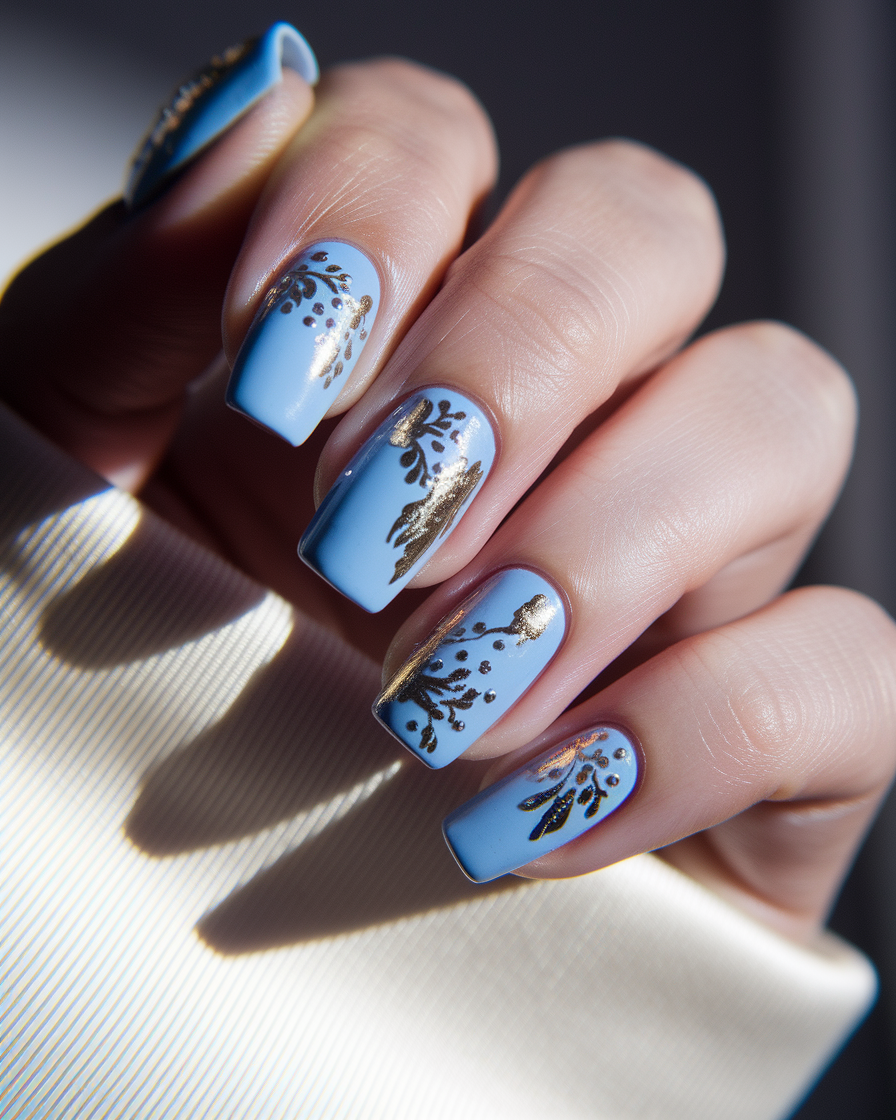 0004_2_a-close-up-photograph-captures-the-exqui_EaTnuPv0TdqyJjGpBRvrUw_y5R_CxicQ3SgM4Yv1JZTew Elegant Floral Nail Designs in Blue for a Modern and Fresh Manicure