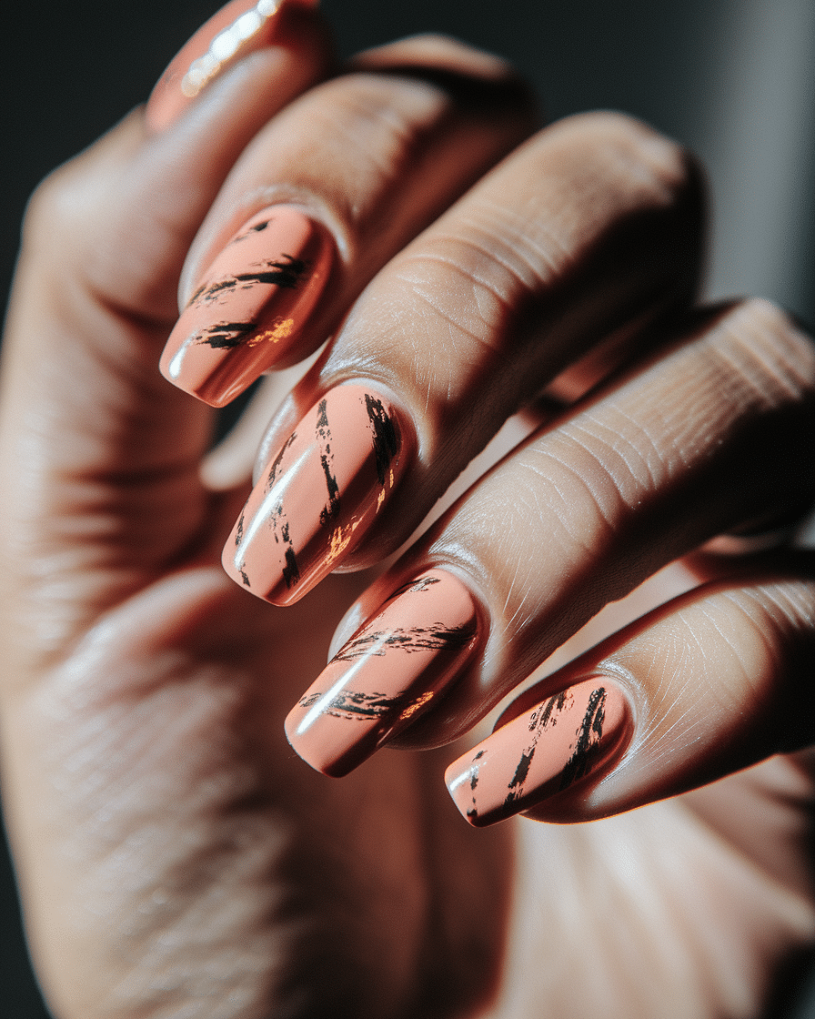 0004_2_a-close-up-photograph-captures-the-intri_enKp-tAJSlWERVtztMXGrg_9WozmvPSSzqccQZjc1mw8A The Best Peach Nail Designs to Brighten Up Your Summer Look