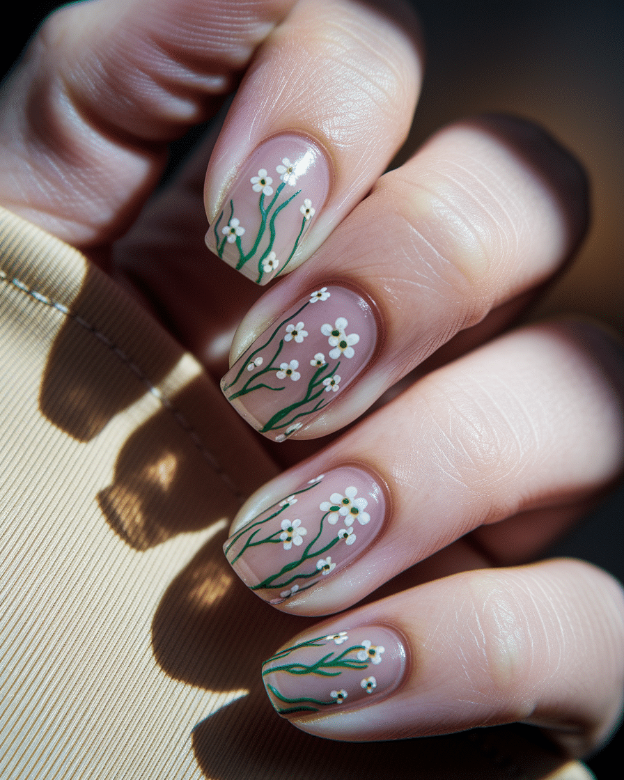 0004_2_a-close-up-photograph-captures-the-intri_pA20EDuaR0idqBduDE8Fmw_mQaDsftPTFacp8nTzcYdCg Elegant Floral Nail Designs Perfect for Summer Manicures
