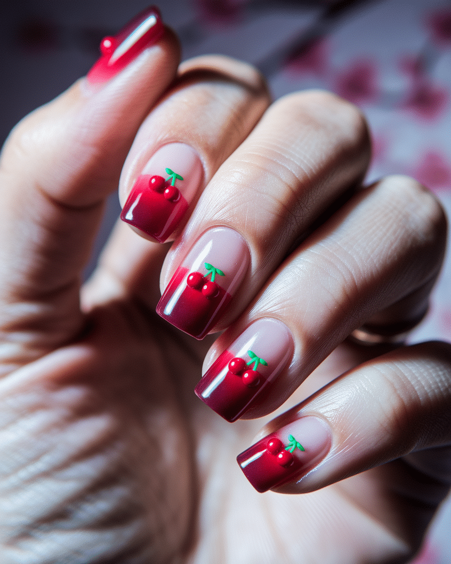 0004_3_a-close-up-photograph-captures-a-beautif_d2vKcBVCT3iv-hE1EfsyDg_Oo0lGOP4RbadG4ivBz-bNw Cherry Nail Designs with a 3D Twist: The Trend Everyone's Talking About