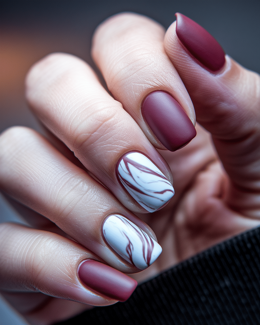 Elegant Nail Styles for Every Season: Matte Burgundy Almond Nails You’ll Adore