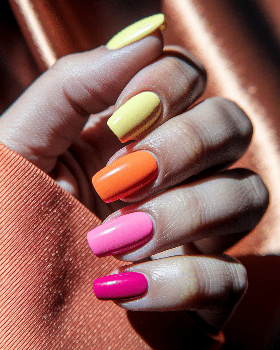 0004_3_a-close-up-photograph-captures-the-intri_rUbNG2RhRnOd0Jkh7VyKKg_Q_rPBuM8T2OY3I5_5BTtvA Sunset Ombre Nail Designs That Capture the Beauty of Golden Hour