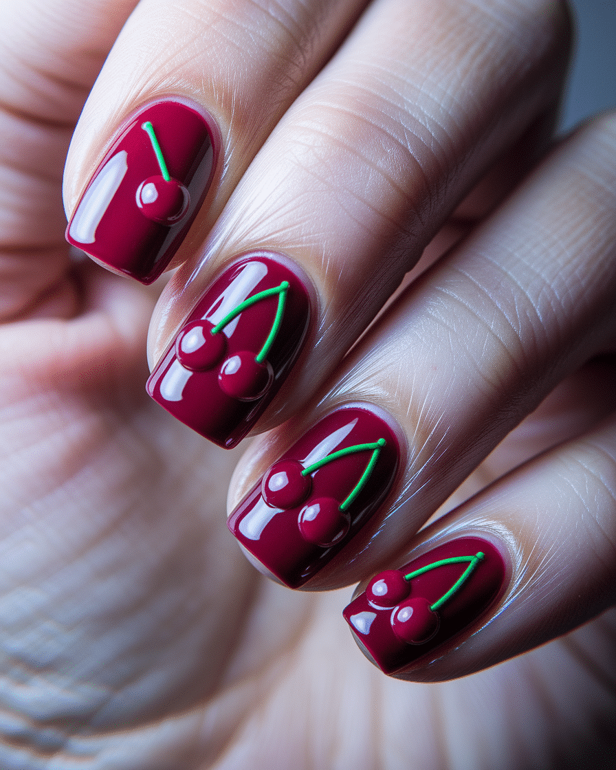 0005_2_a-close-up-photograph-of-a-hand-with-nai_XWAoxzgGTw6hlaS3LsfyOA_WfwU9hwaRRq5Av6Y7MEHMQ Cherry Nail Designs with a 3D Twist: The Trend Everyone's Talking About
