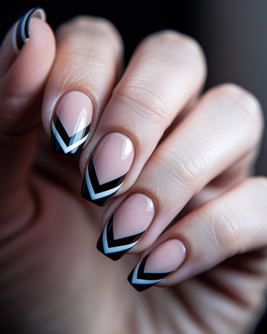 0005_3_a-close-up-photograph-captures-the-intri_KEJuv1KkTrWBkXyTbhMsrg_pqucs53QQOq0IYX6Y2YspQ Elegant Nail Art Trends with Geometric Designs in Black and Nude