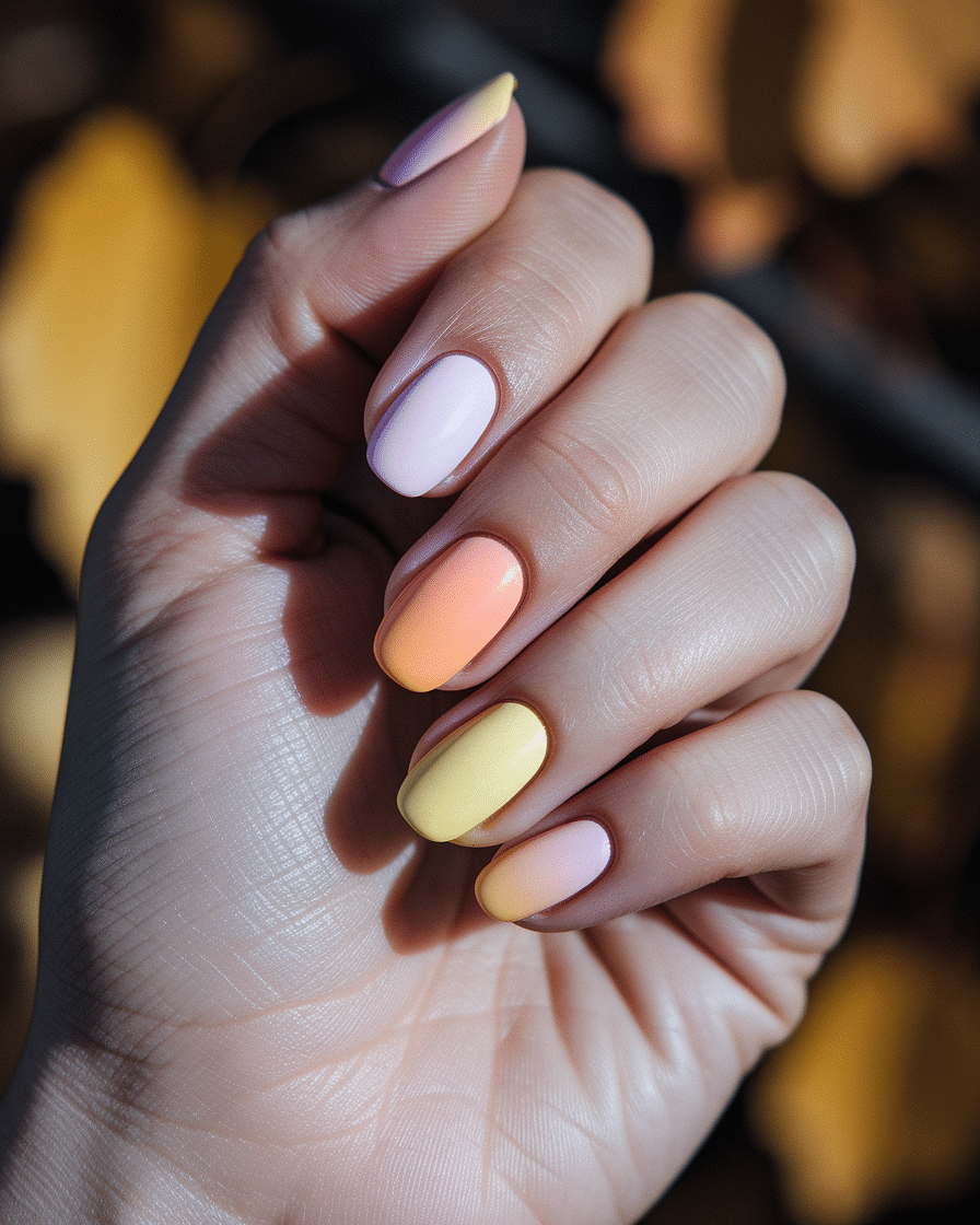 0005_3_a-close-up-photograph-of-a-beautiful-han_E3ziZVh8Q9mHMMZrZNDMzA_c55PE855R3SdG8HlXRUxVA_cover Sunset Ombre Nail Designs That Capture the Beauty of Golden Hour