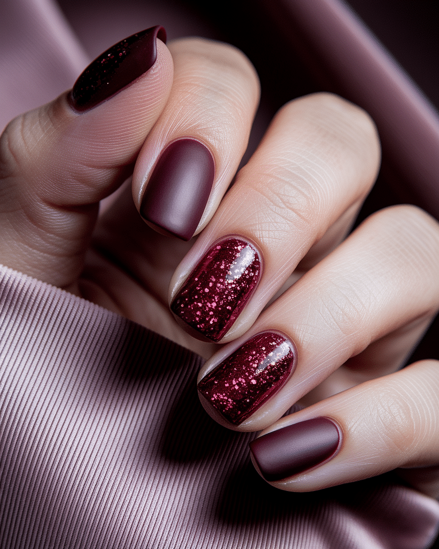 0005_3_a-close-up-photograph-of-a-beautiful-han_lHexyM7CR7W1Q281k0_dHw_4yRrt7w1Rzy81LOP0MnQuQ_cover Elegant Nail Styles for Every Season: Matte Burgundy Almond Nails You’ll Adore