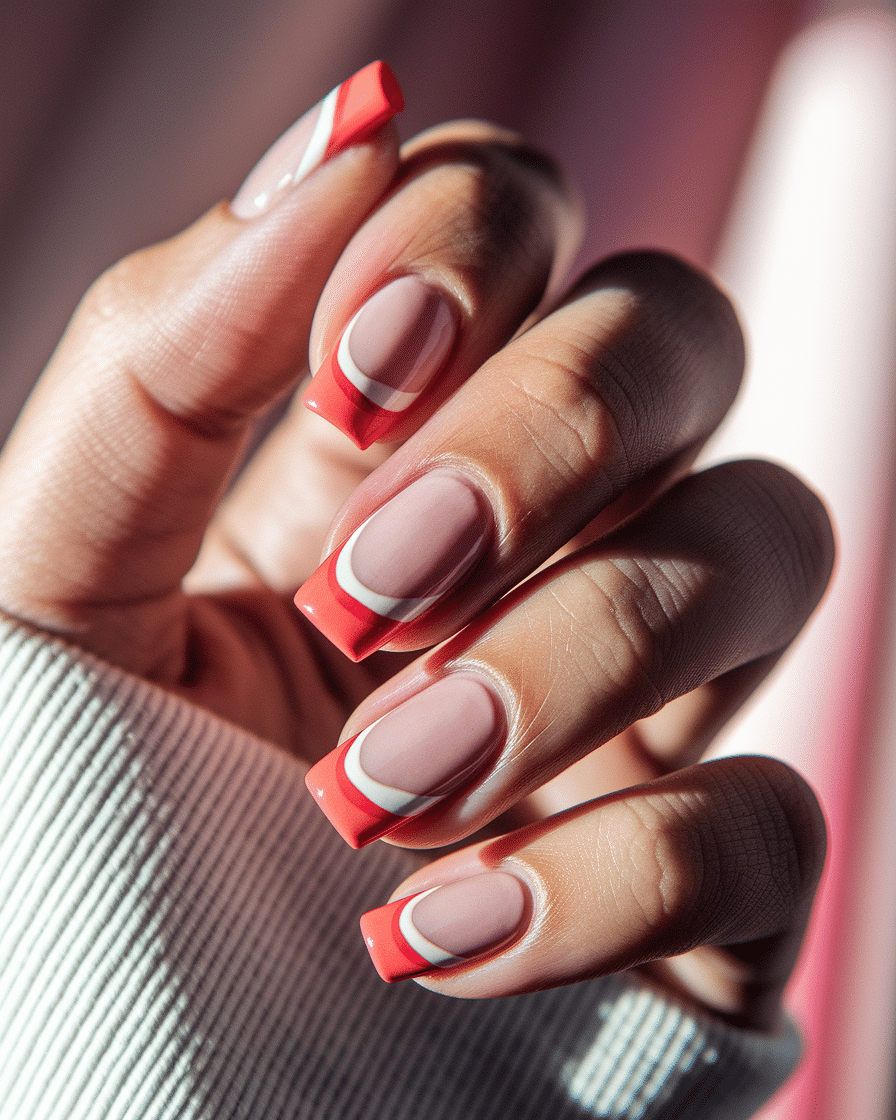 0005_3_in-a-close-up-photograph-a-hand-with-per_bUsnR60xSmuTyrLniAGrGg_EEGssEGvQ8iOPGShqIgSHw Modern French Tip Nail Designs for a Stylish Twist