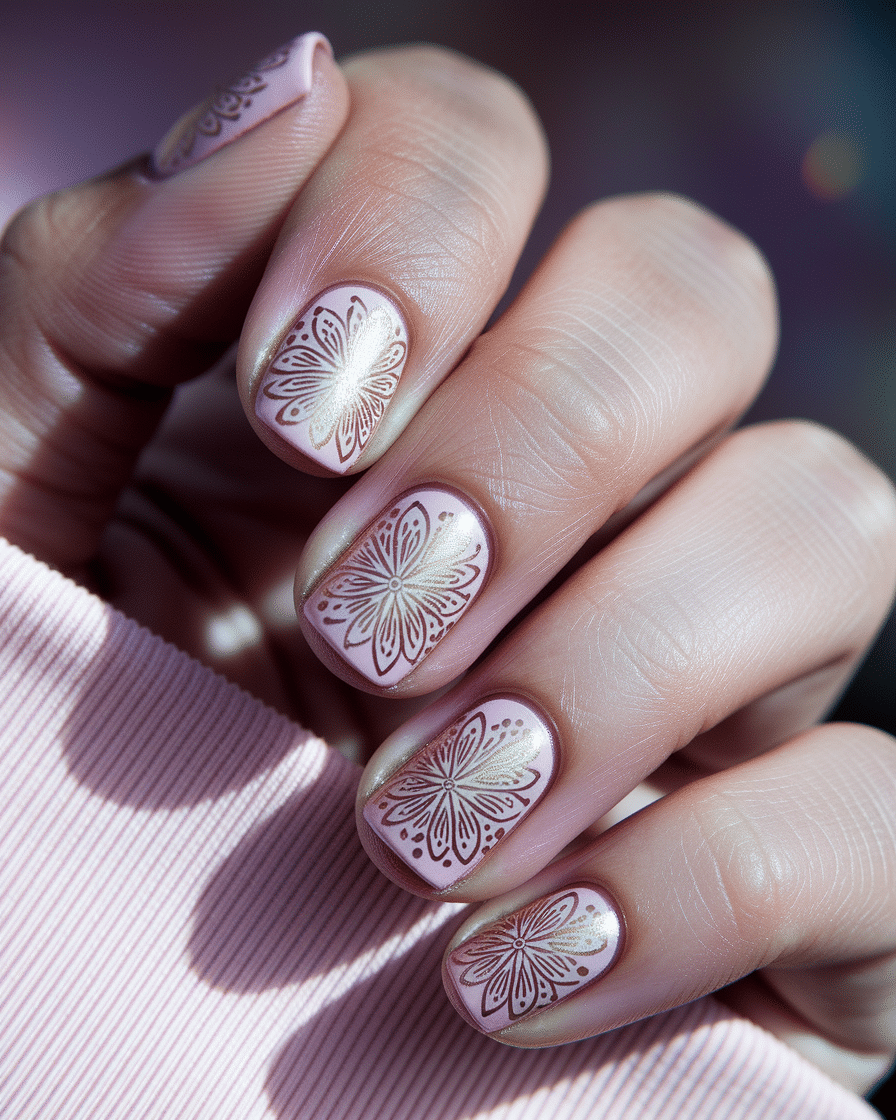 0005_4_a-close-up-photograph-captures-a-beautif_f6NiiBoJQiKhJCOVdMWfzA_dlZnxrKBQ1Wh5HIb-b2YKg Golden Flower Nail Art Ideas for a Glamorous and Timeless Manicure