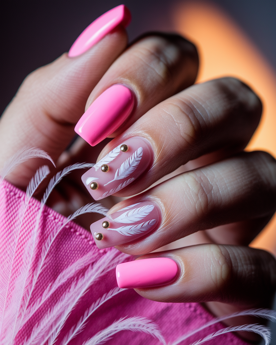 0006_2_a-close-up-photograph-captures-a-beautif_PozKlZ18TGqWTqBdSUC2Pg_PlewkKT9RWqGZDMAWBddtQ The Best Pink Nail Designs with a Boho and Glamorous Twist