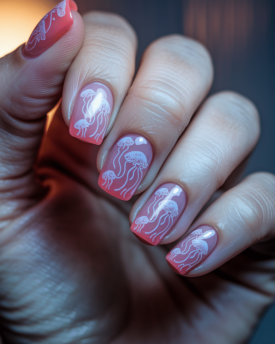 0006_2_a-close-up-photograph-captures-the-delic_Hm-_ry6rSYu8x2tv_C6DxQ_c1QWK3amQ2KFqrevUnz2oQ Best Translucent Nail Designs Inspired by Ocean Life and Jellyfish Glow