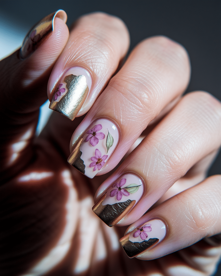 0006_2_in-a-close-up-photograph-a-hand-with-ele_YmIhg465Rb2gA5wd0aI6vg_A-yi0WoKT3WKyIaeNrZ48w Elegant Nail Art Ideas with Real Flowers: The Beauty of Pressed Floral Designs