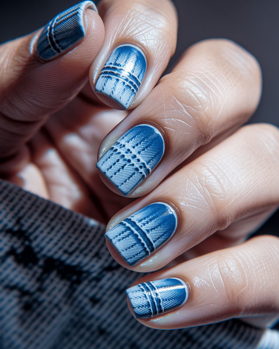 Trendy Blue Nail Designs Inspired by Denim Fashion