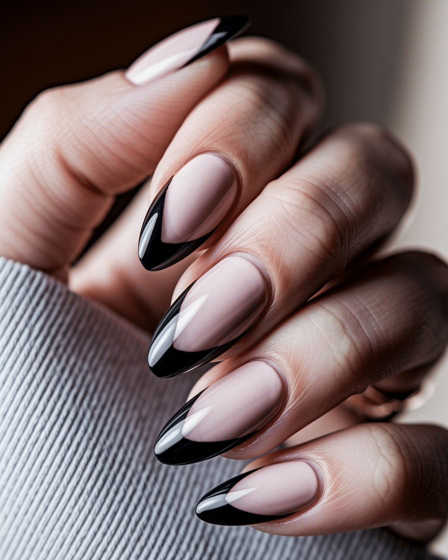 The Ultimate Guide to Black French Almond Nails for Fall