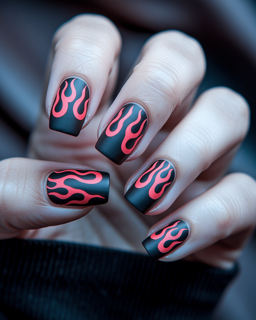 Bold and Trendy Flame Nail Designs That Will Set Your Look on Fire