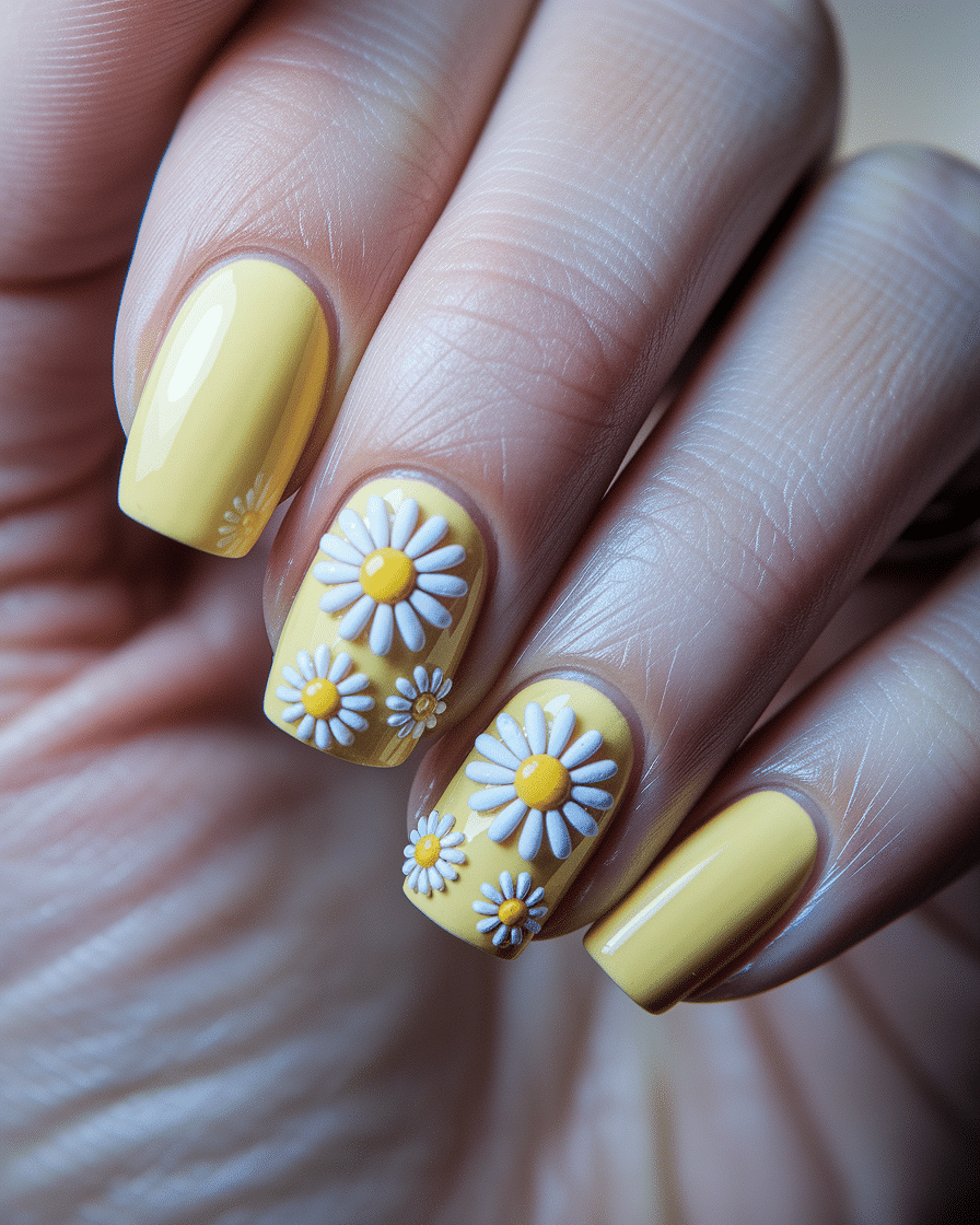 Fresh and Fun Nail Ideas Inspired by Yellow Daisies
