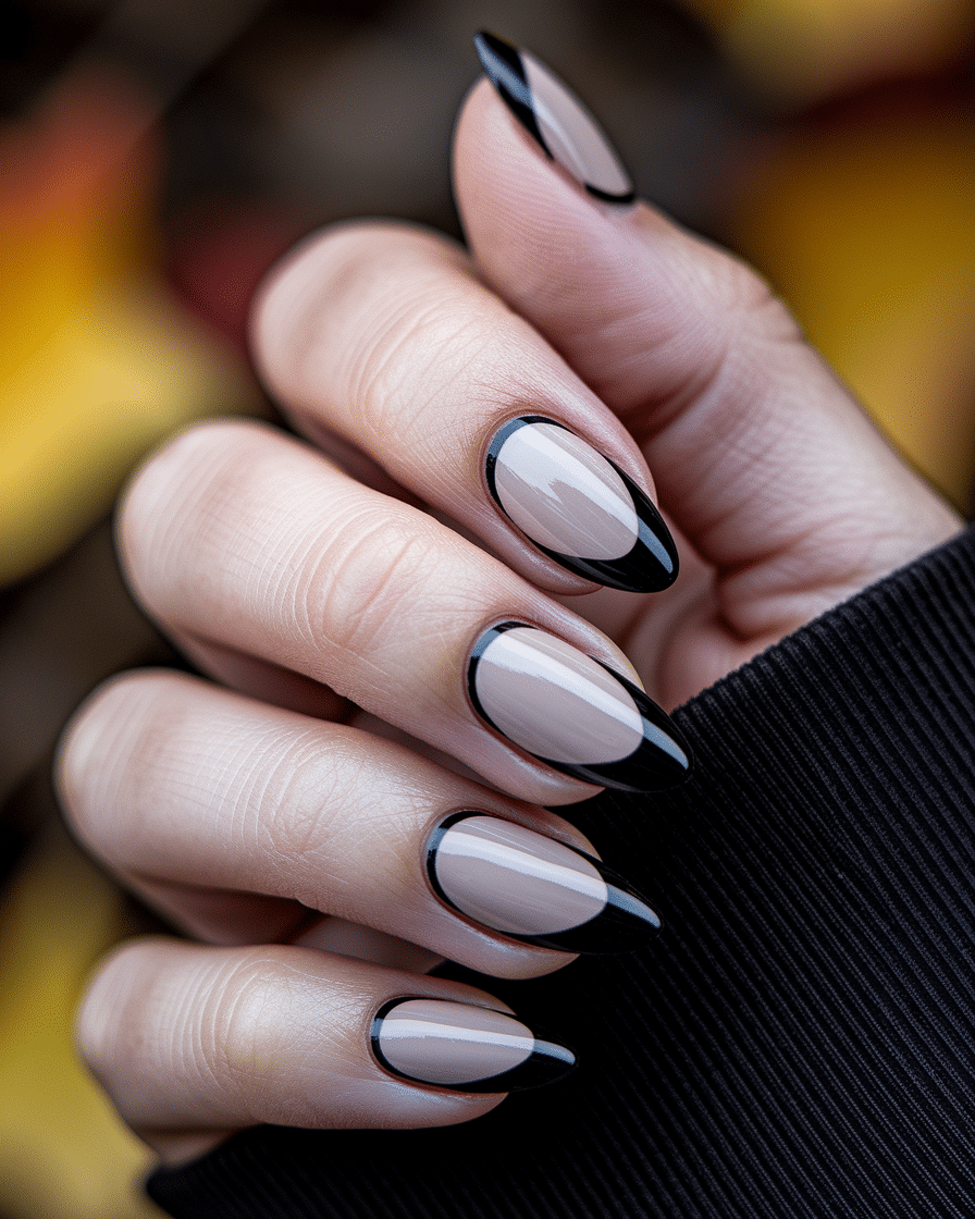 The Ultimate Guide to Black French Almond Nails for Fall