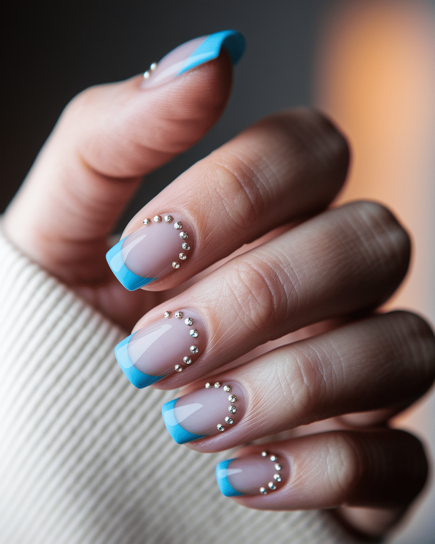 0008_2_a-close-up-photograph-captures-the-exqui_TgxnOIXGSTqupZ9YAEz9nA_JXAzk5EqQeuPjBN3dANJbg Elegant Nail Designs with Blue and Gold French Tips for a Chic Look