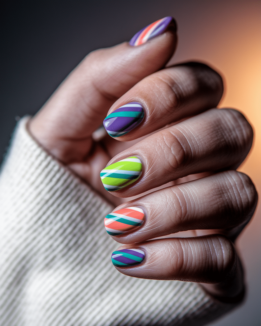 0008_3_a-close-up-photograph-captures-the-intri_c-9EJD37SaectIIivt7IEg_NjUI04qoR4OvmGsAMNFFsg Colorful Stripe Nail Designs That Add a Playful Twist to Your Manicure