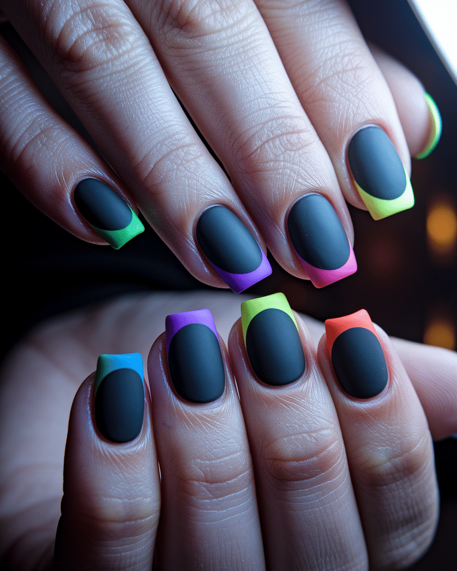 0008_3_a-close-up-photograph-captures-the-intri_k89qk76PSBu4LpcJFmHkYg_a5-iIZO8S5yd1_kkNmjKpA Bright and Trendy Nail Designs with Colorful Rainbow Tips