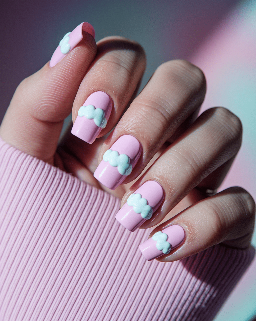 0008_3_a-close-up-photograph-of-a-beautiful-han_JrhXFYB5QQ6NMhM5lUgKdw_6ZzArd5ZRi2AfhP8iKRXzw Dreamy Pastel Nail Designs with Cloud Art for a Soft and Serene Look