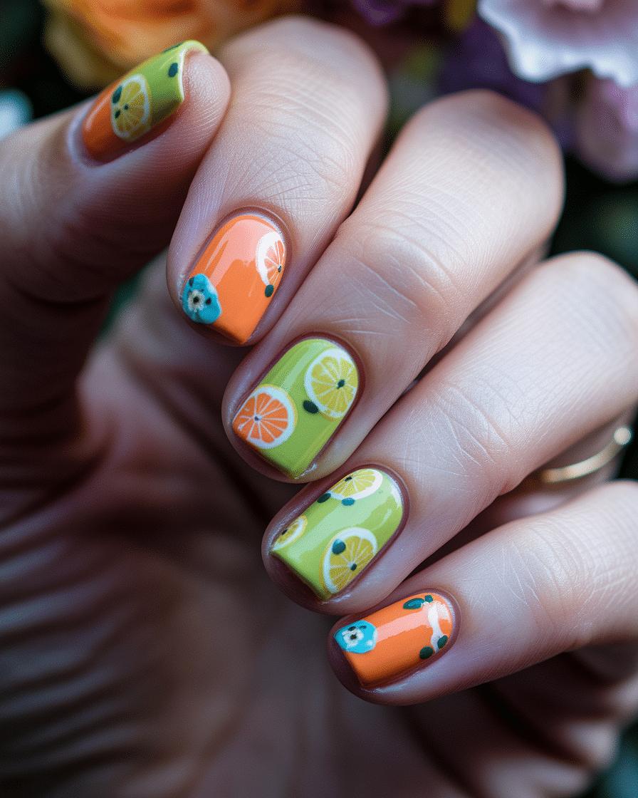 0008_4_a-close-up-photograph-of-a-hand-with-ele_wZvOTf1yT-m-hfu2g7UAQA_FHQzzGMIRD2AzyAtqcsGLA Bright and Zesty Nail Design Ideas Inspired by Citrus and Italian Charm