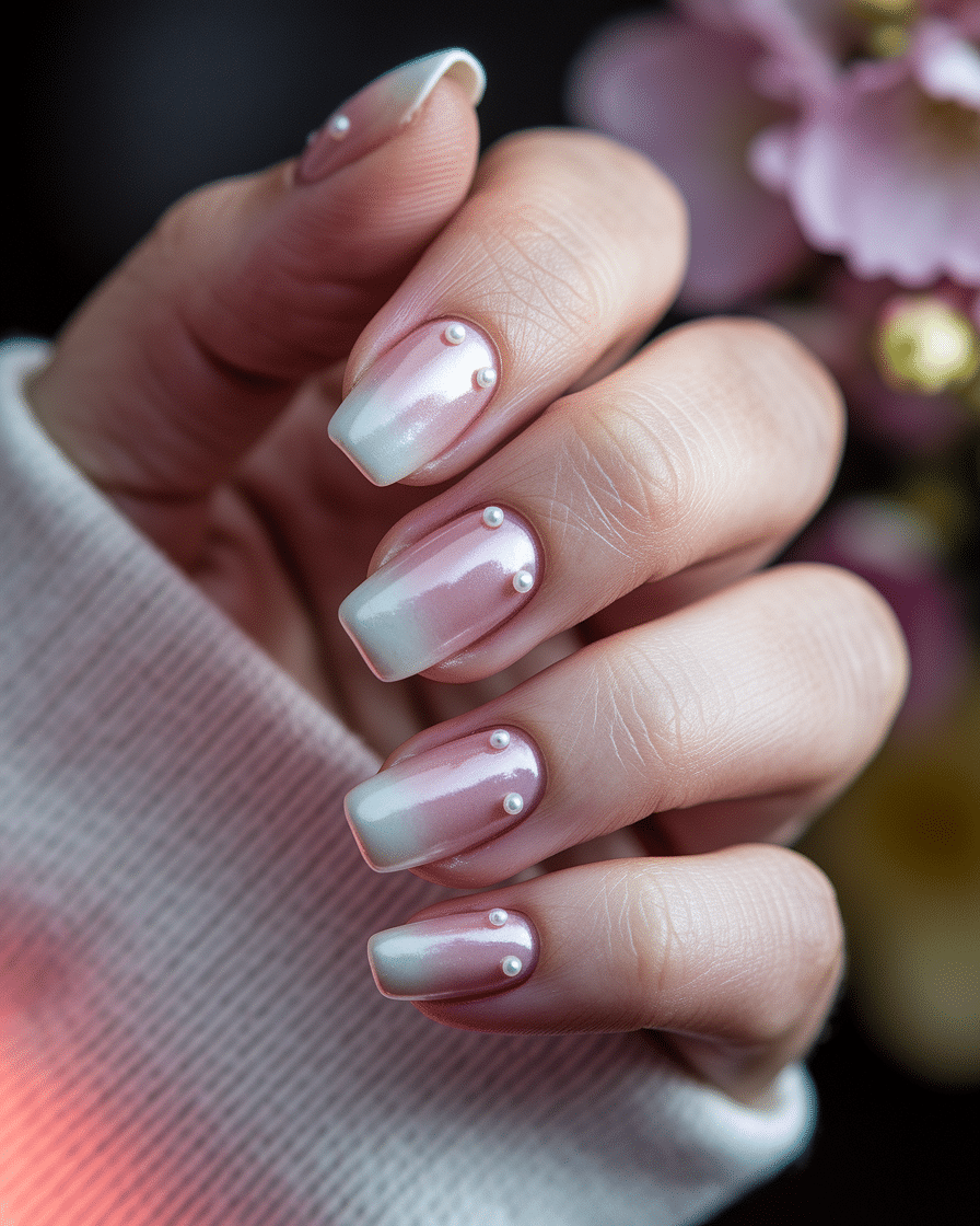Elegant Nail Trends with Pearls and French Tips for a Timeless Look