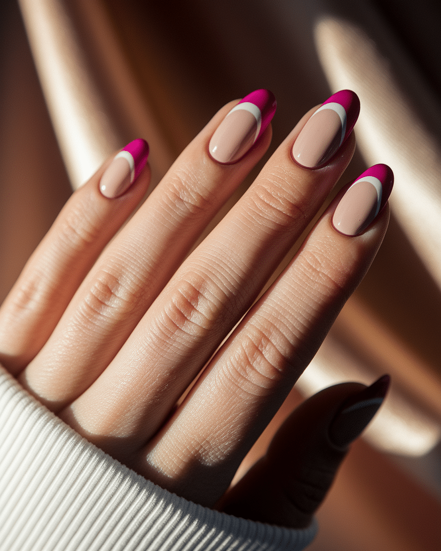 0009_2_a-close-up-photograph-of-a-beautifully-m_lKL_KYNbQWeZD6mzFZSjyQ_8_WGwkyWQBK2v4V1-2K79A How to Style Vibrant Pink Nails for a Bold and Playful Manicure Look