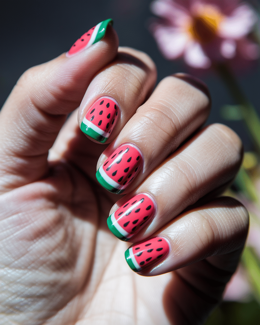 0009_2_in-a-close-up-photograph-a-hand-with-per_0yKhvq9jTJCJr_dAUNvY2w_mTbkcUwtQA2RdT0URHCIgQ Radiant Summer Nail Colors That Add Warmth and Style to Your Look