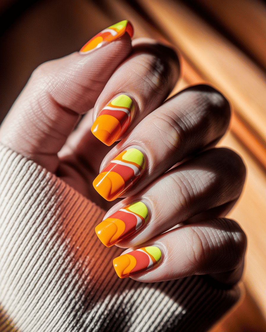 0009_3_a-close-up-photograph-captures-a-hand-wi_iPP9ldEITberk7tryX-NgQ_cPu3xrg7QcuN4p3ESLoXng Groovy Nail Art Ideas Inspired by Retro Lava Lamp Designs